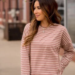Mixed Stripes Side Accented Tee 15 Mixed Stripes Side Accented Tee -Women's Clothing Store BB 3294 66439047 66b7 4cd3 8701 8655b9c73630 592457
