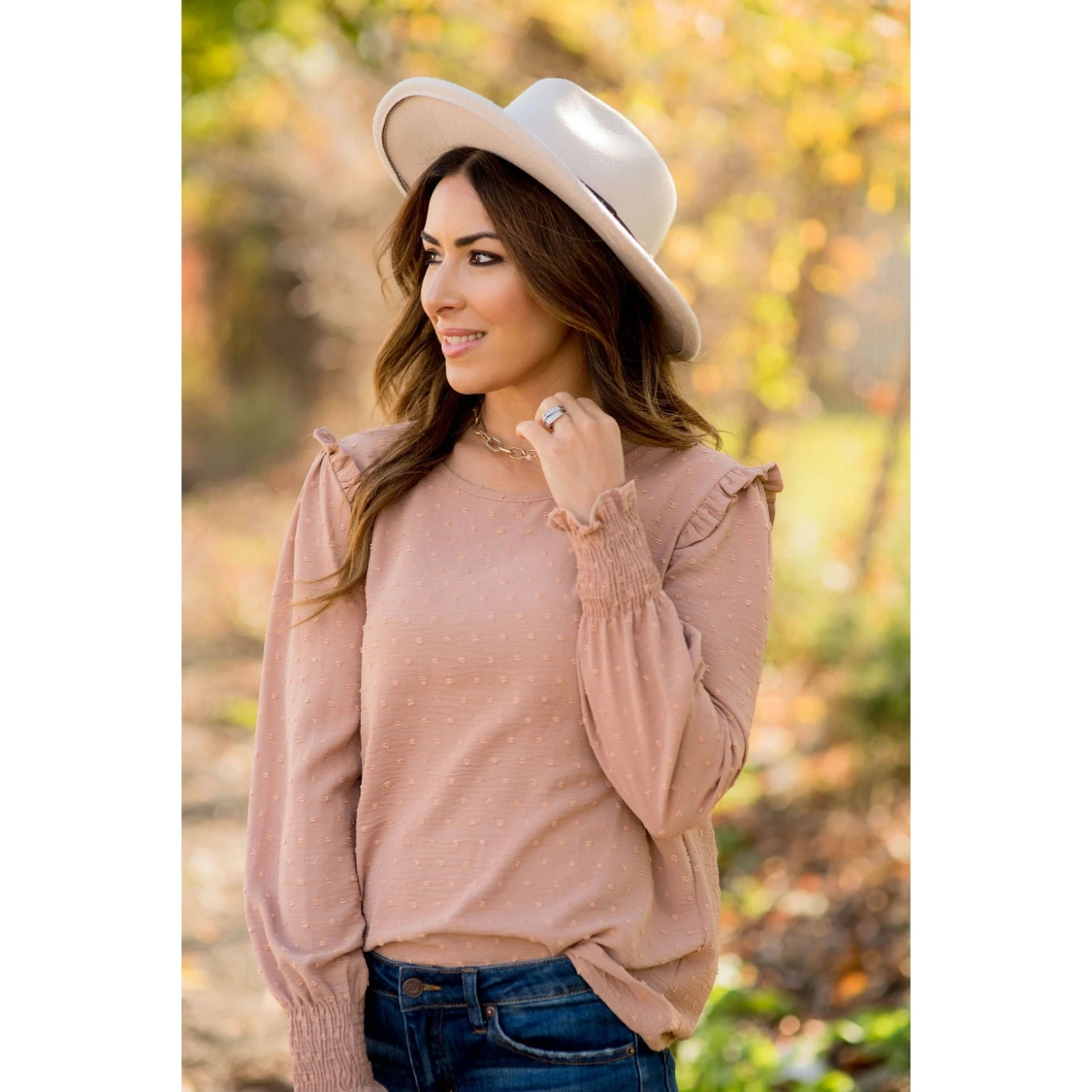 Swiss Dotted Ruffle Shoulder Blouse 13 Swiss Dotted Ruffle Shoulder Blouse - Image 13