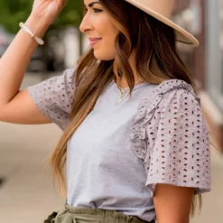 Eyelet Short Sleeve Blouse 24 Eyelet Short Sleeve Blouse -Women's Clothing Store BB 3319 f4d789ea ce40 4275 90d3 625e823b443c