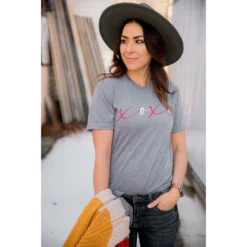 XOXO Tee - Grey -Women's Clothing Store BB 3334