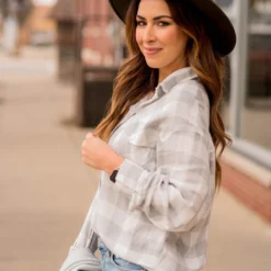 Grey Plaid Flannel -Women's Clothing Store BB 3342 d6372899 5ebf 4df6 8a2e f7a4be771864 779110