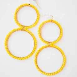 Double Hoop Beaded Earrings