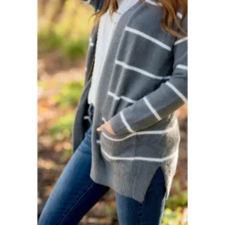 Striped Fuzzy Cardigan -Women's Clothing Store BB 3351 59e6ed5f 5787 44e9 910e 49954d36f06f