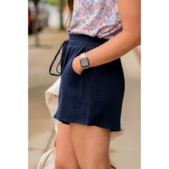 Gauze Drawstring Shorts -Women's Clothing Store BB 3377 d302a4e9 5033 4a3b 8373 16102fcffd88