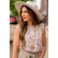 Watercolor Floral Ruffle Trim Tank 28 Watercolor Floral Ruffle Trim Tank -Women's Clothing Store BB 3391 7f789d9f 39a8 4cdd 867d 537899032ec8