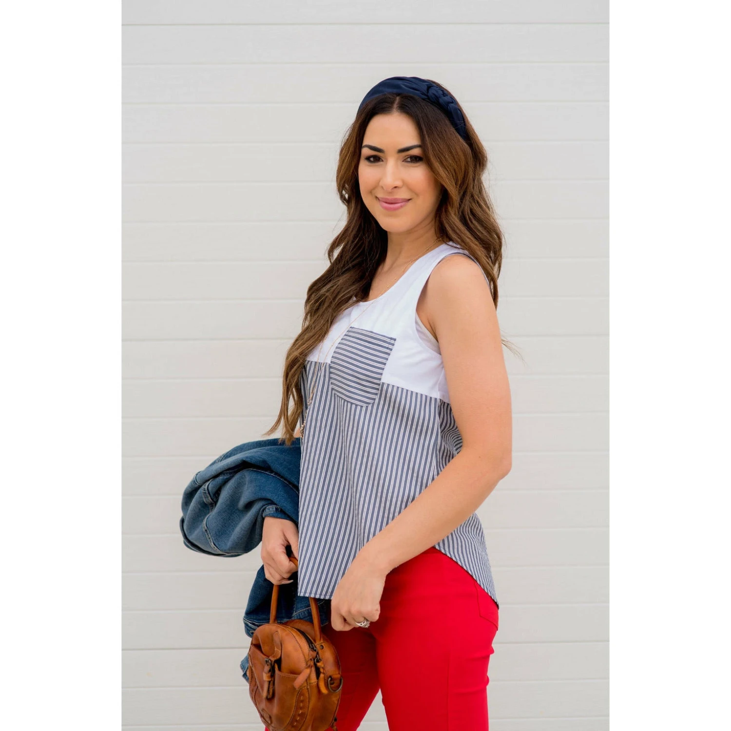 Striped Bottom Pocket Tank 15 Striped Bottom Pocket Tank - Image 15