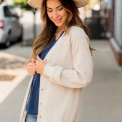 Waffle Button Accent Cardigan -Women's Clothing Store BB 3414 7f98ec9b ac36 4fea b559 c034f5f1ebc2 201942