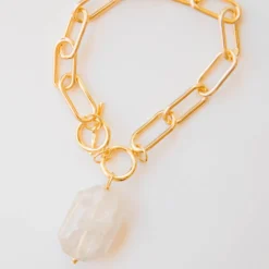 Natural Stone Accent Chain Bracelet