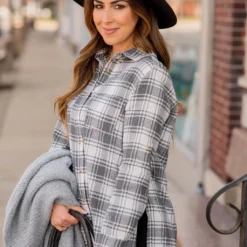 Grey Plaid Shirt