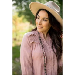 Ruffled Up 3/4 Sleeve Blouse -Women's Clothing Store BB 3427