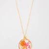 Pressed Flowers Pendant Necklace