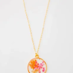 Pressed Flowers Pendant Necklace