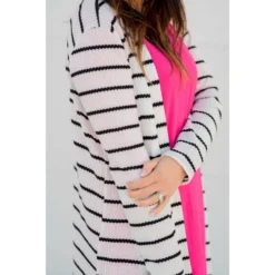 Textured Striped Tunic Cardigan -Women's Clothing Store BB 3477 acb54e57 4c26 42a2 9bcb efcee323e3ec