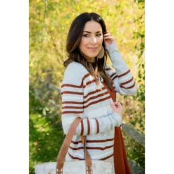 Light Grey Striped Cardigan -Women's Clothing Store BB 3489 90bfe508 bc18 4f01 9748 b897ea6d62a2