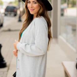 Waffle Button Accent Cardigan -Women's Clothing Store BB 3522 8f059981 79aa 4707 88c8 40bc896391cf 598833