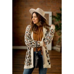 So Soft Solid Trimmed Leopard Cardigan -Women's Clothing Store BB 3554 7ca562f4 5127 4a30 8462 5658a54c1645