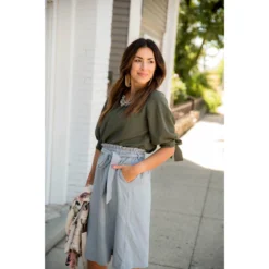 Bow Accent Blouse -Women's Clothing Store BB 3556