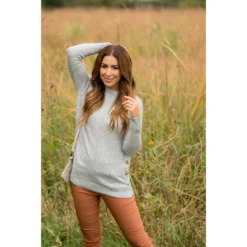 Four Side Button Mid Seam Sweater -Women's Clothing Store BB 3570 bdc8852c 2b60 4df3 b53e b513bf933903