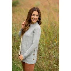 Four Side Button Mid Seam Sweater -Women's Clothing Store BB 3575 644521bd b14a 4214 8995 629f3893fd7c