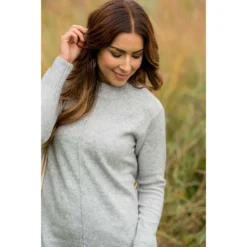 Four Side Button Mid Seam Sweater -Women's Clothing Store BB 3580
