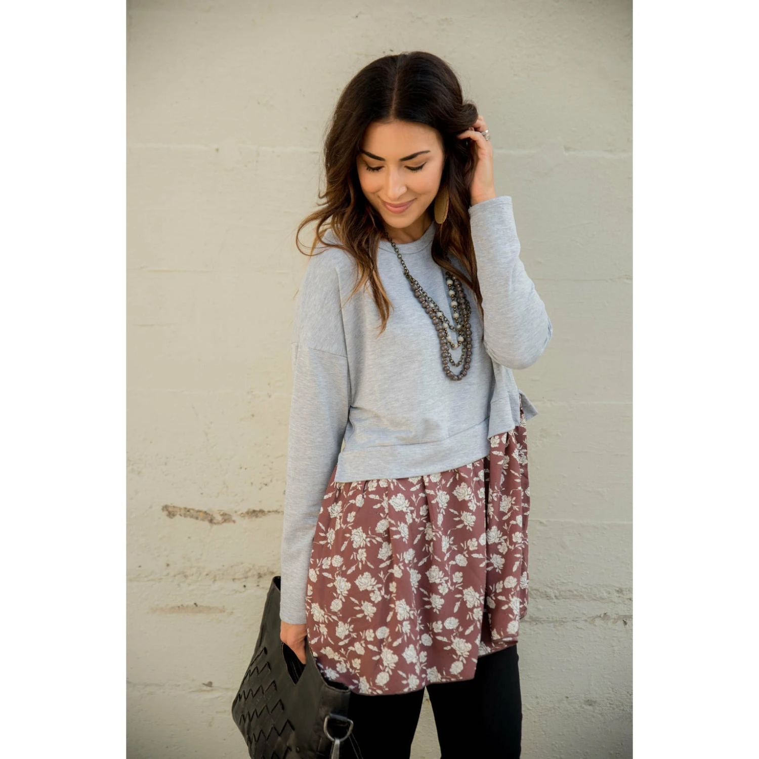 Vintage Floral Blouse Bottom Sweatshirt 2 Vintage Floral Blouse Bottom Sweatshirt - Image 2