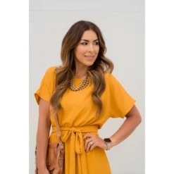 Short Sleeve Tie Dress -Women's Clothing Store BB 3632