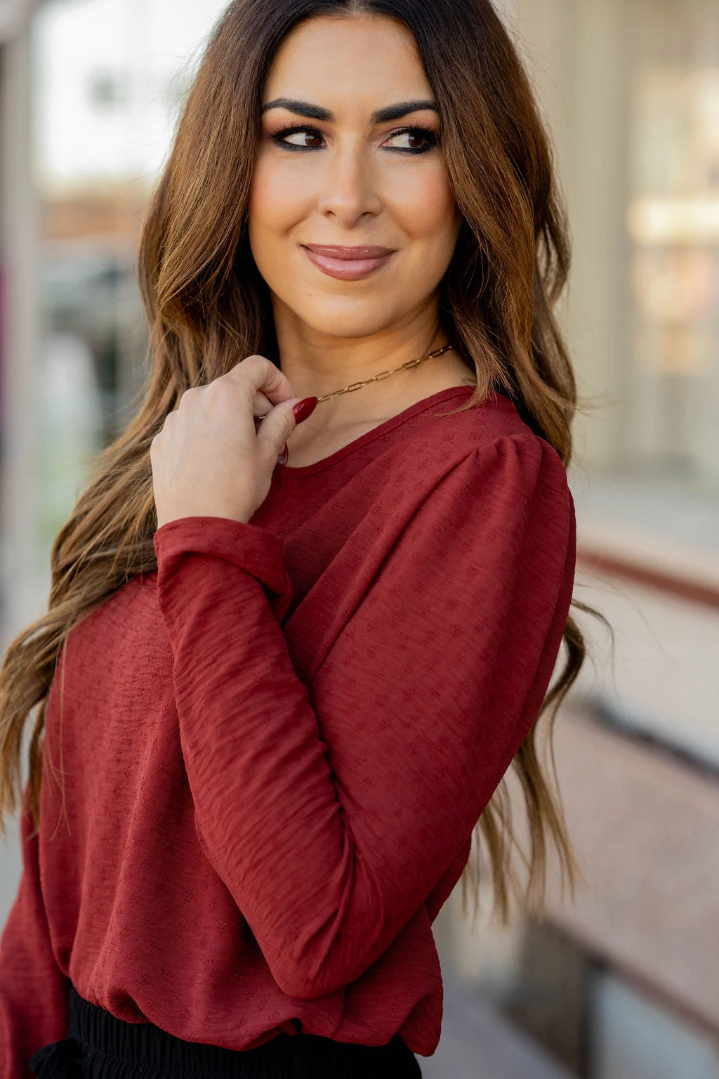 Stitched Dots Gathered Shoulder Blouse 9 Stitched Dots Gathered Shoulder Blouse - Image 9