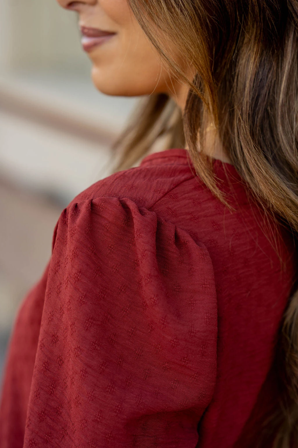 Stitched Dots Gathered Shoulder Blouse 10 Stitched Dots Gathered Shoulder Blouse - Image 10