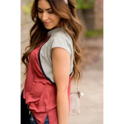 Dual Color Trimmed Tee -Women's Clothing Store BB 3662 edeeb3d7 c521 4bb9 823f c1e1fecf8c59