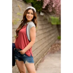 Dual Color Trimmed Tee -Women's Clothing Store BB 3664 24431603 8f3f 4d84 8ae7 8b6acd93832e