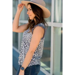 Cheetah Ruffle Trim Tank -Women's Clothing Store BB 3676 f4d3e70b c20b 4961 8bc9 ef263669634f