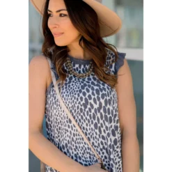 Cheetah Ruffle Trim Tank -Women's Clothing Store BB 3678 88ddaf9f 1443 41cf a34a 1c744bb2201a