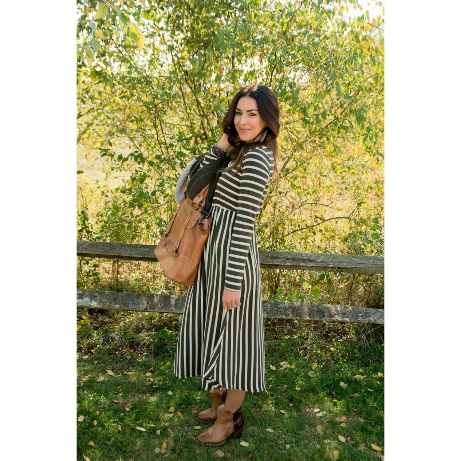 Long Sleeve Striped Midi 2 Long Sleeve Striped Midi - Image 2