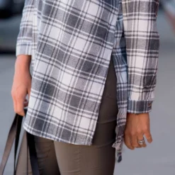 Grey Plaid Shirt -Women's Clothing Store BB 3695 b4d2c676 c767 4279 a635 e59c0315dbb7 271674