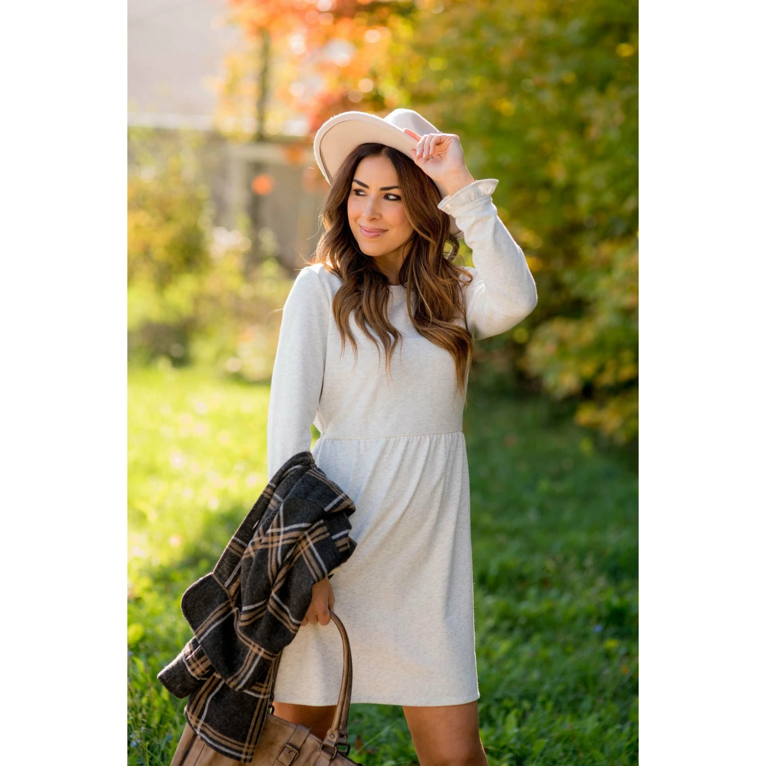 Cinched Ruffle Sleeve Sweatshirt Dress 16 Cinched Ruffle Sleeve Sweatshirt Dress - Image 16