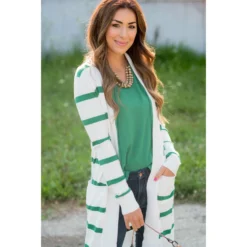 Striped Butter Soft Tunic Cardigan-White -Women's Clothing Store BB 3706 7dcde45f 0d54 4c92 80d7 4914a4446e45