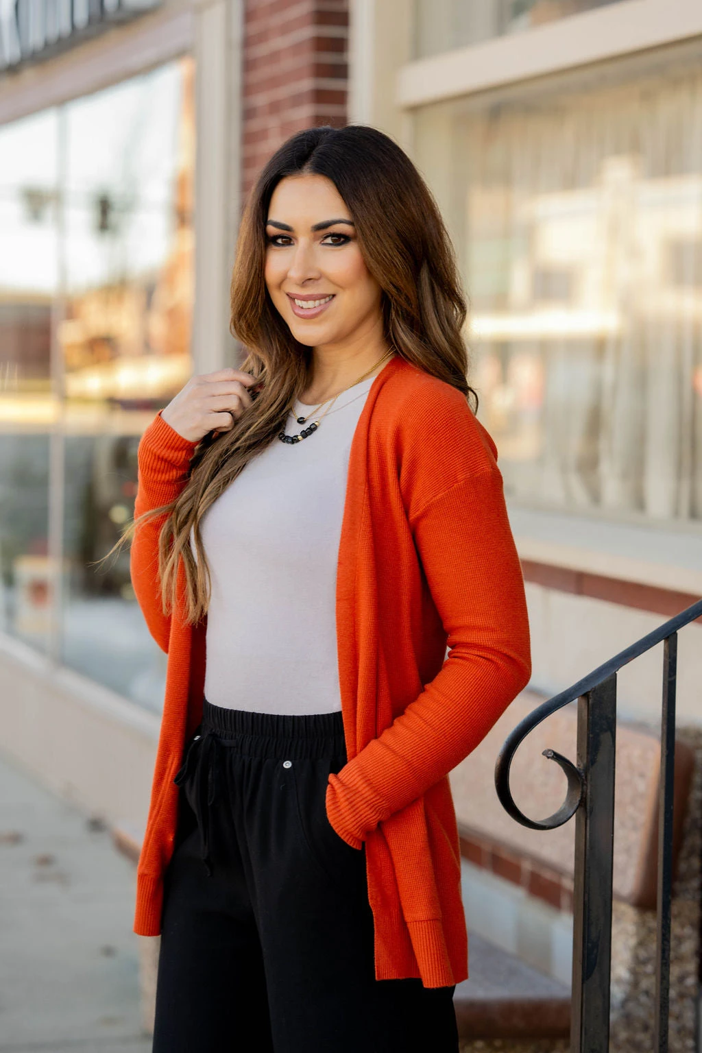 Lightweight Waffled Pocket Cardigan 5 Lightweight Waffled Pocket Cardigan - Image 5