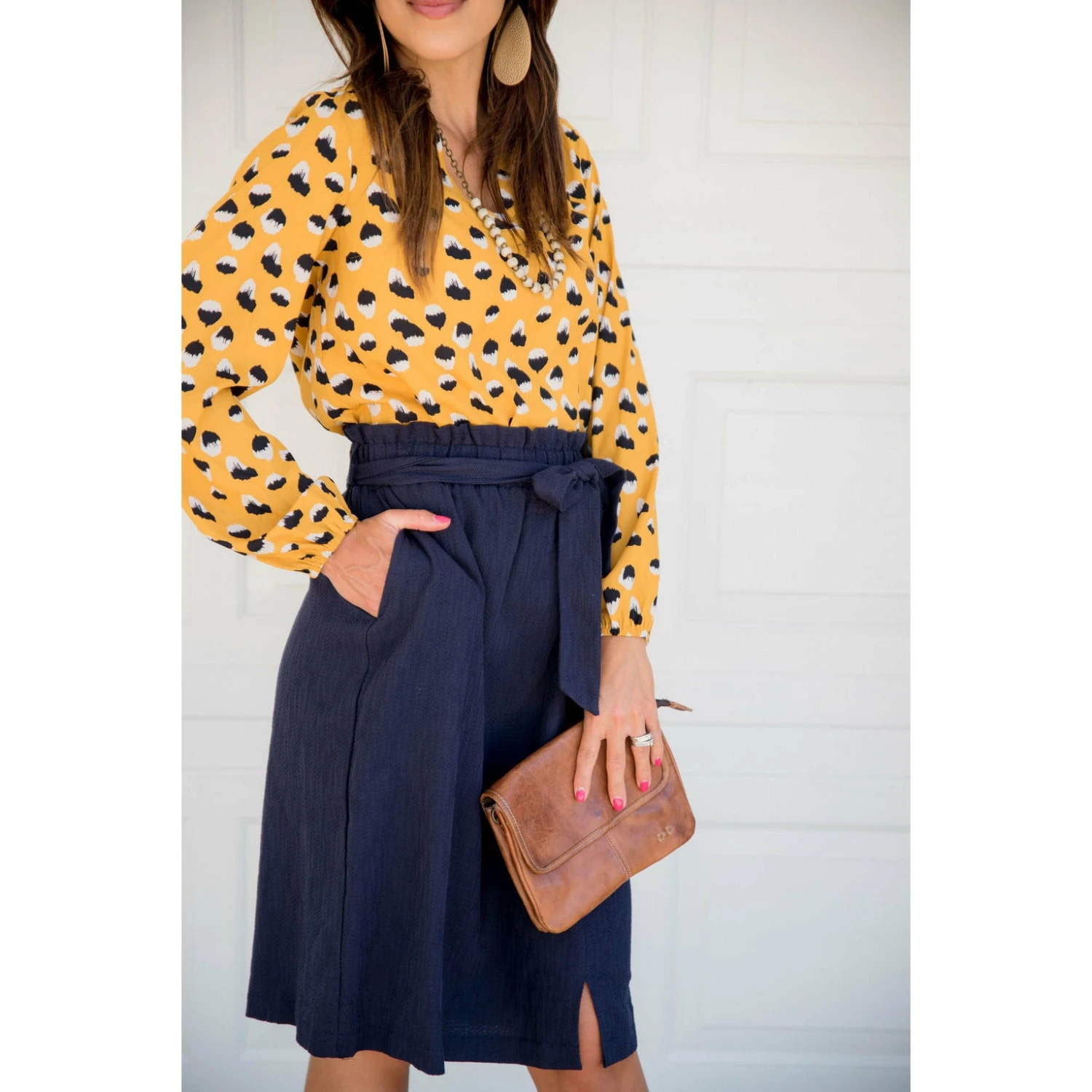 Mustard/Navy Dot Blouse 7 Mustard/Navy Dot Blouse - Image 7