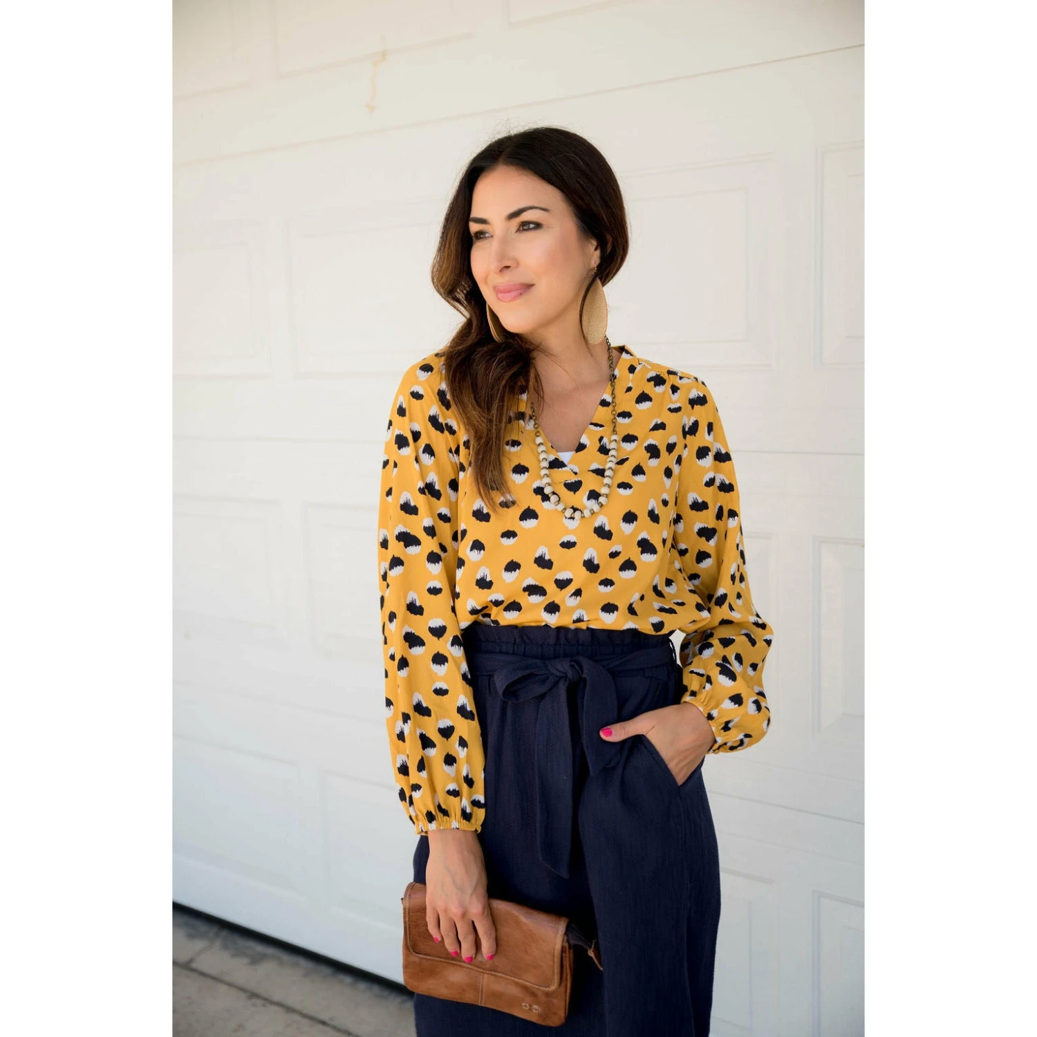 Mustard/Navy Dot Blouse 2 Mustard/Navy Dot Blouse - Image 2