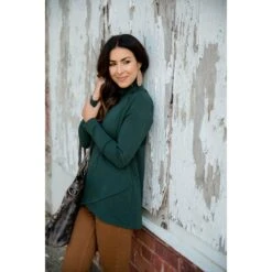 Side Zip Wrap Pullover -Women's Clothing Store BB 3745