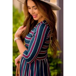 3/4 Sleeve Mixed Striped Midi 10 3/4 Sleeve Mixed Striped Midi -Women's Clothing Store BB 3775 dbc1a444 e705 47b9 acdd fd064ab6c01e