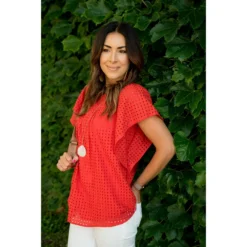Lace Squared Blouse -Women's Clothing Store BB 3795