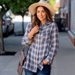 Navy Plaid Tunic