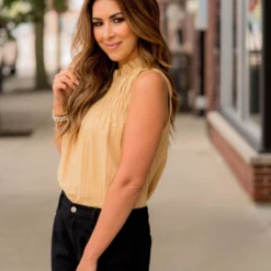 Pleated Bib Cinched Neck Tank -Women's Clothing Store BB 3830 3a324db1 94ed 4233 9a2c ea7b94e7dc58 940933