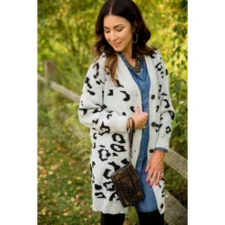 Button Leopard Tunic Cardigan -Women's Clothing Store BB 3830 5e172f61 f9fd 4f6f 9698 ad1c5611d93a