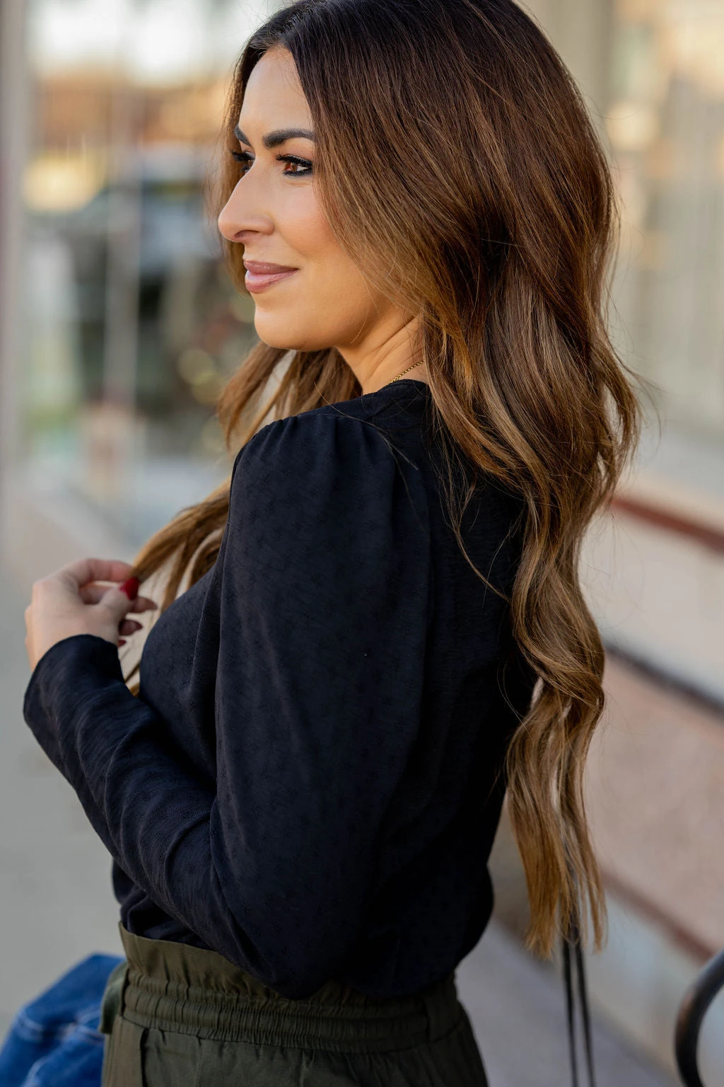 Stitched Dots Gathered Shoulder Blouse 19 Stitched Dots Gathered Shoulder Blouse - Image 19