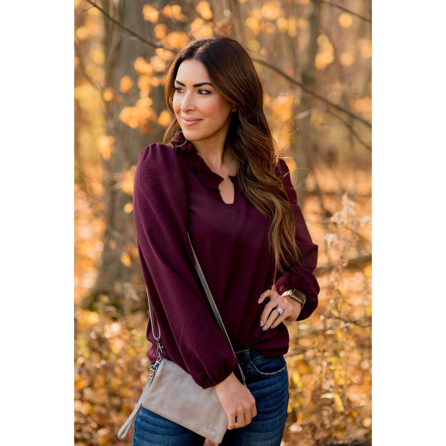 Long Sleeve Ruffle Neck Dressy Blouse 19 Long Sleeve Ruffle Neck Dressy Blouse - Image 19