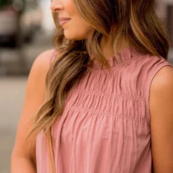 Pleated Bib Cinched Neck Tank -Women's Clothing Store BB 3847 891c7fdc 4a06 47d8 9e3c b5c24439ba30 143429