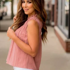 Pleated Bib Cinched Neck Tank -Women's Clothing Store BB 3850 c9a15c6b 9da8 4f57 8dc7 29988c9fc6cb 309307