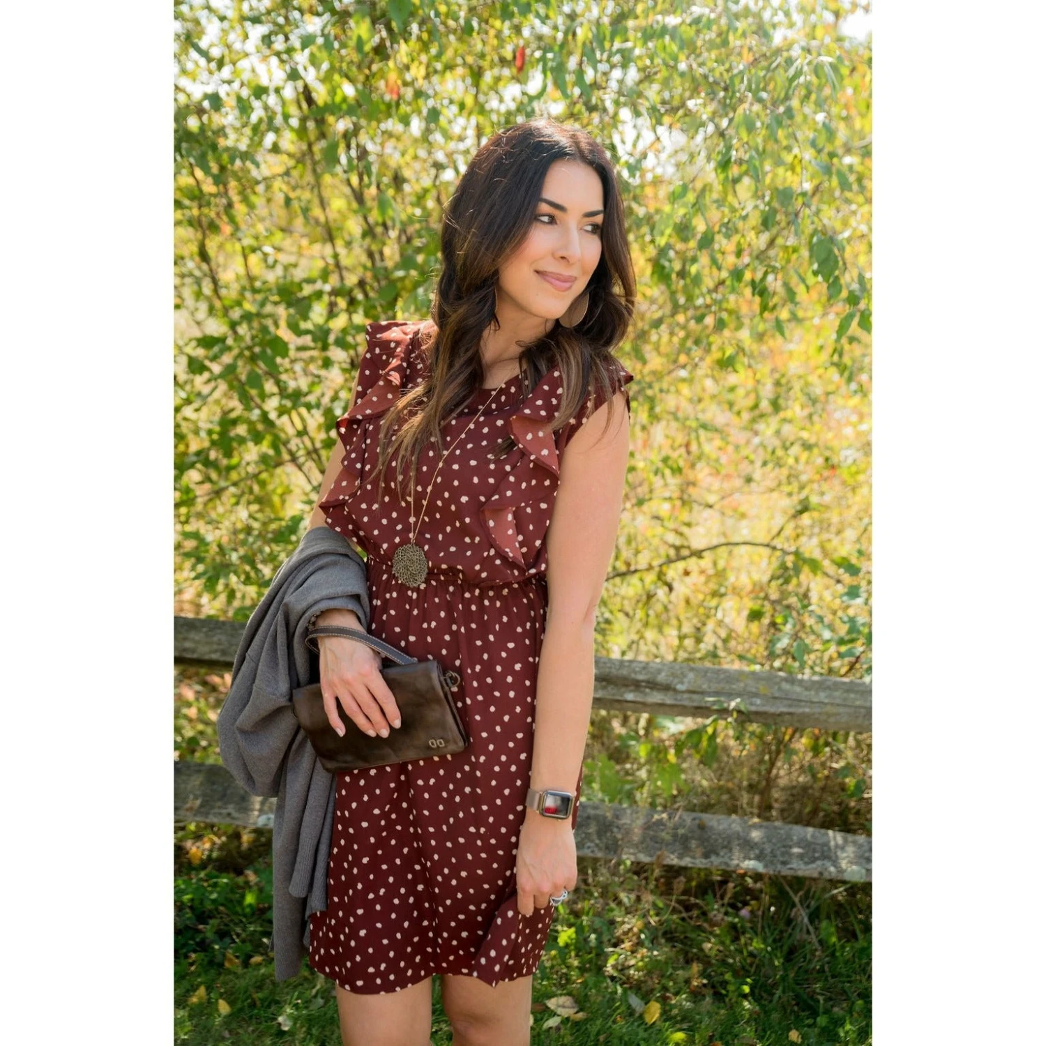 Dotted Ruffle Accent Dress 1 Dotted Ruffle Accent Dress